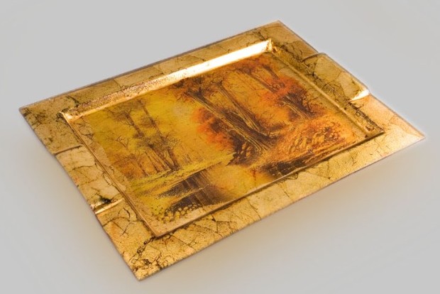 CD11821 - GOLD & SILVER LEAF TRAYS